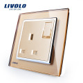 Livolo Manufacturer 1 Gang 1Way Interruptor de pared con botón con 13A Socket VL-W2Z1UK1-13